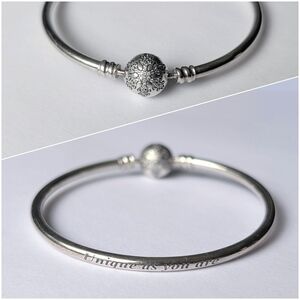 Pandora bangle bracelet Unique As You Are Snowflake Clasp Sterling silver 925